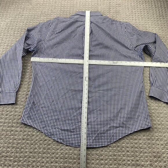 Brooks Brothers Button Down Shirt Men Extra Large XL Blue White Checkered Polo - Picture 7 of 9